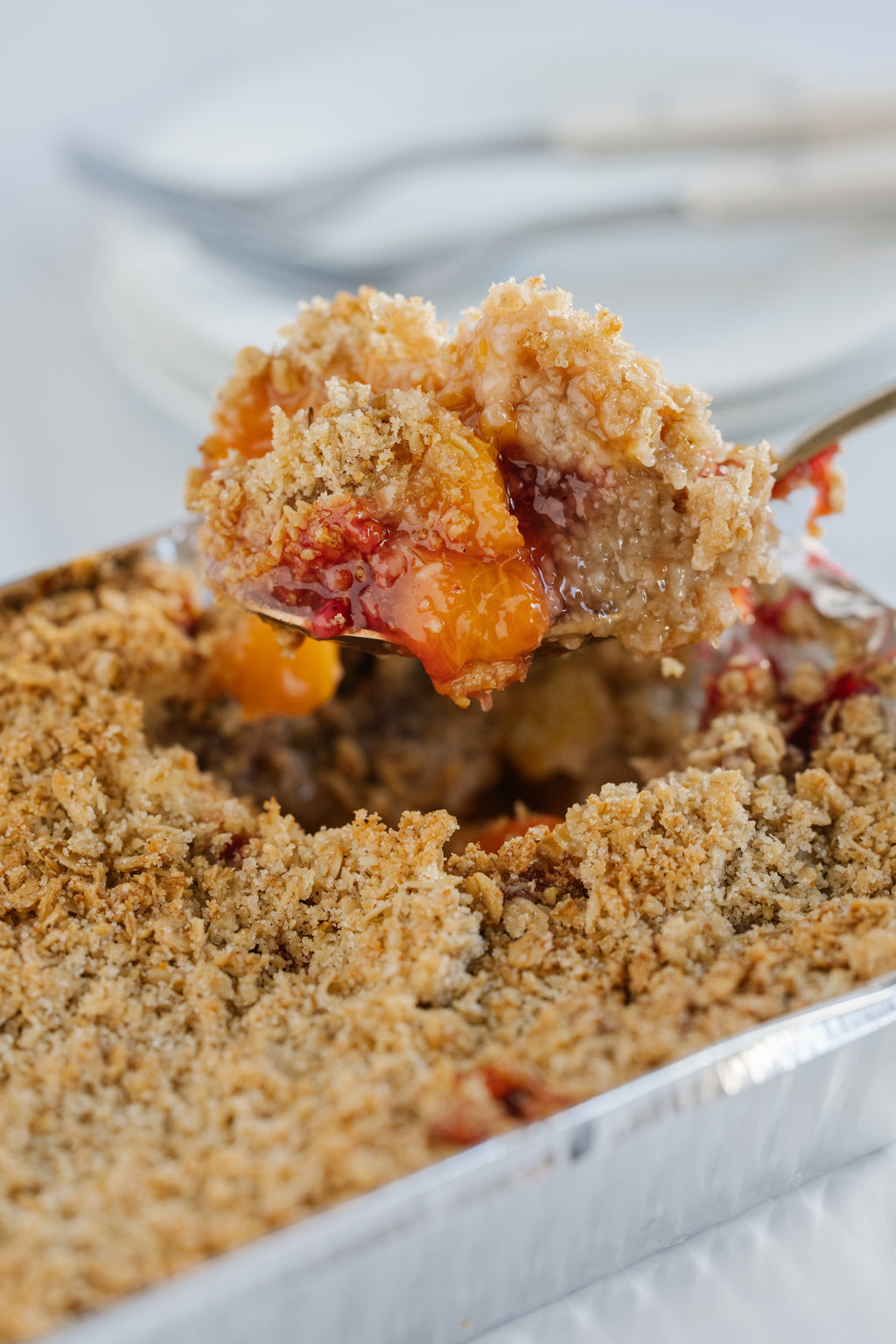 Peach Raspberry Fruit Crisp