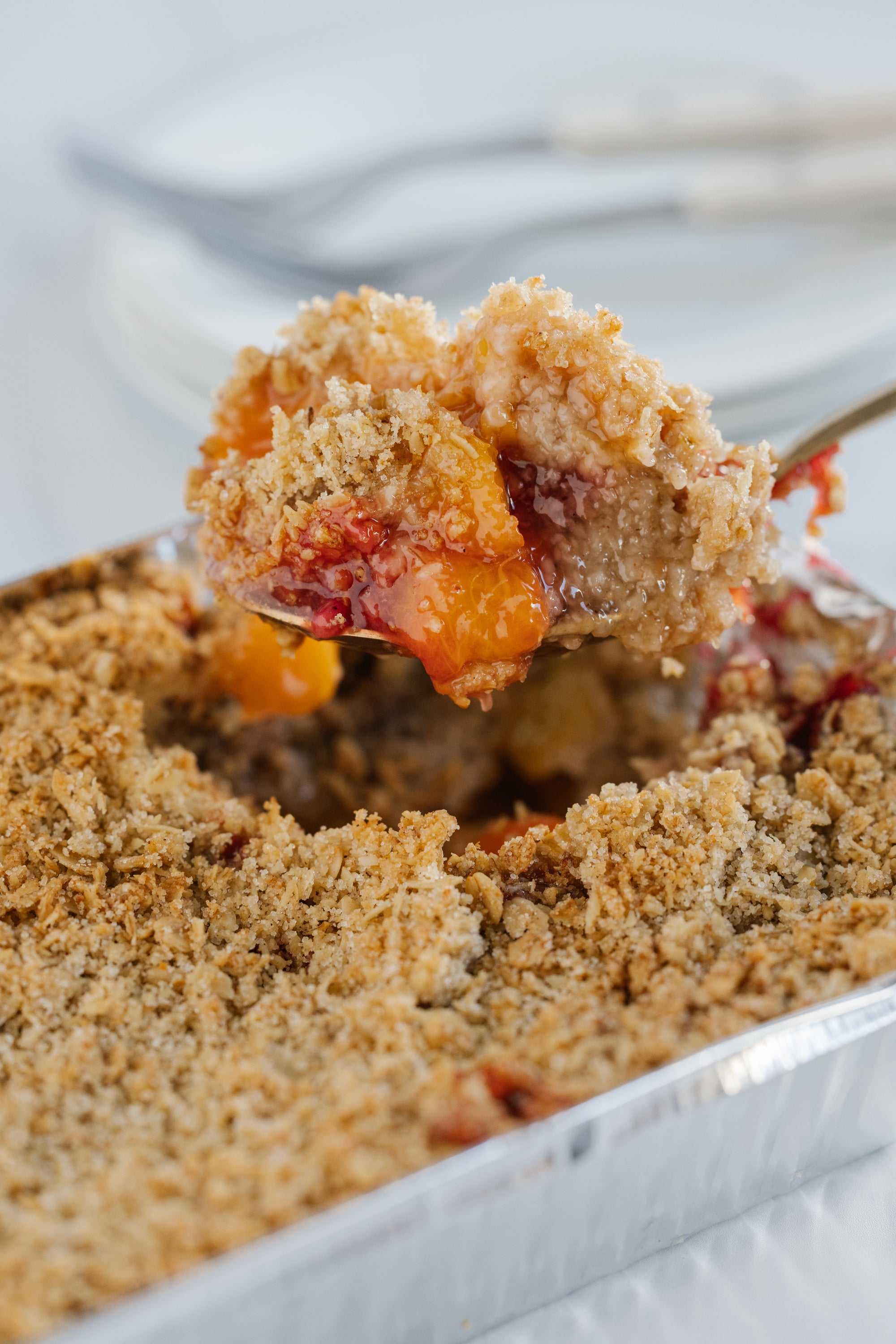 Peach Raspberry Fruit Crisp