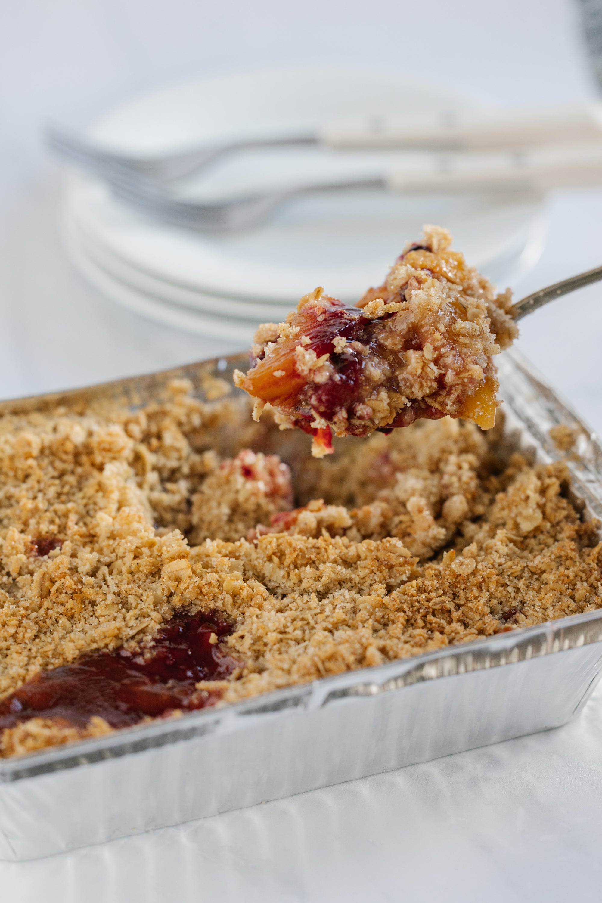 Peach Blueberry Fruit Crisp