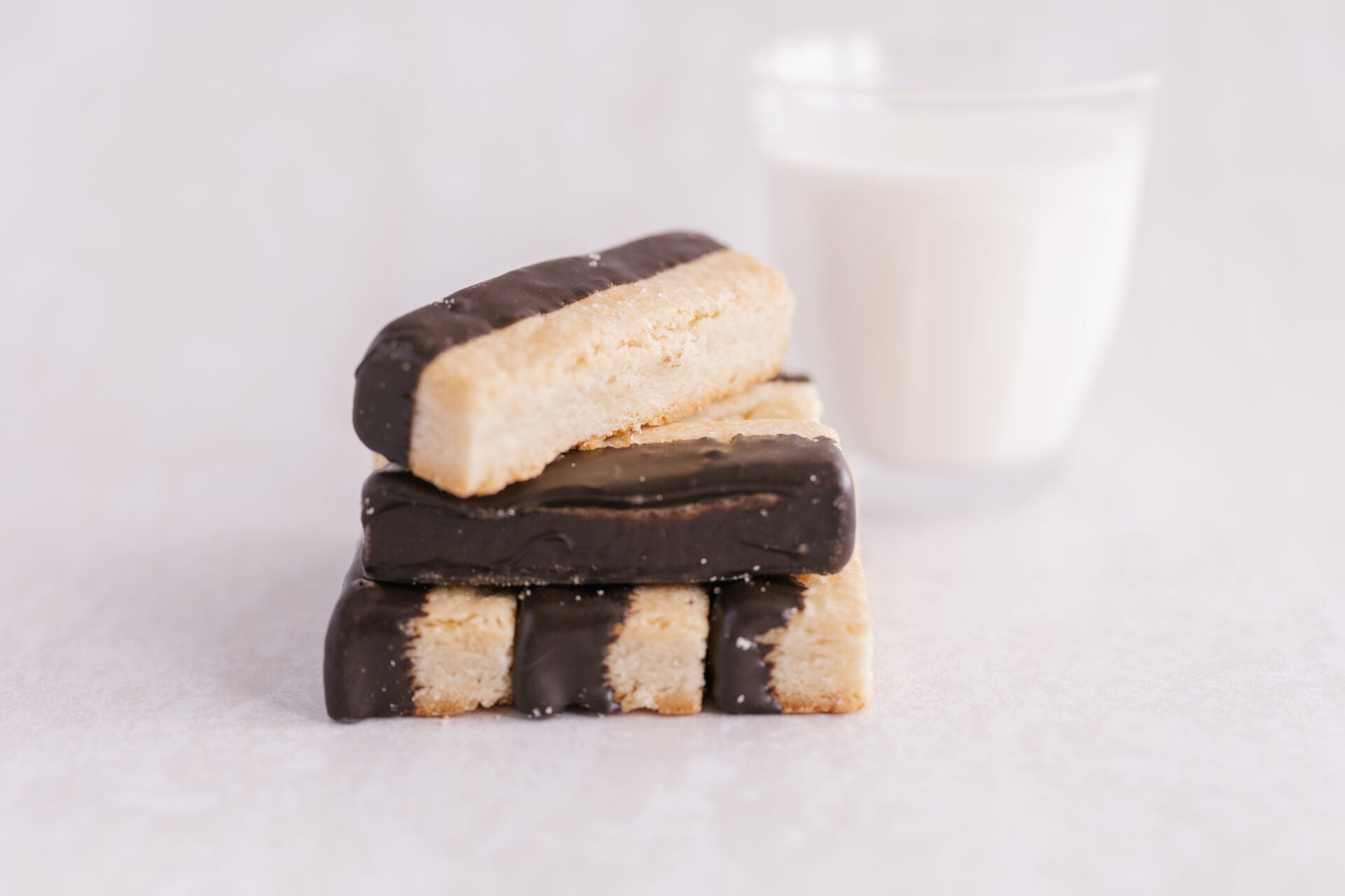 Shortbread w Sea Salt dipped in Dark Chocolate