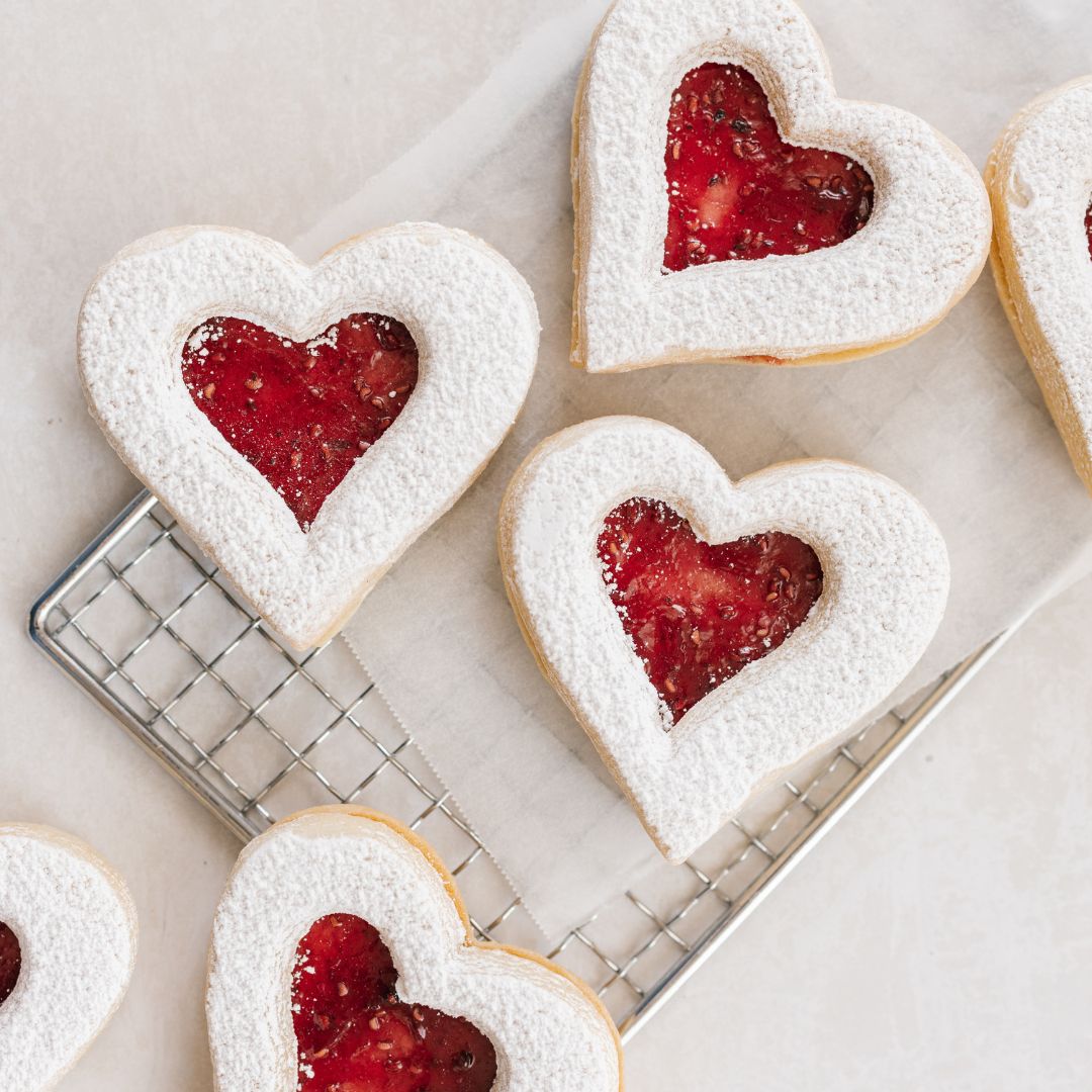 Heart Shaped Linzer Cookies