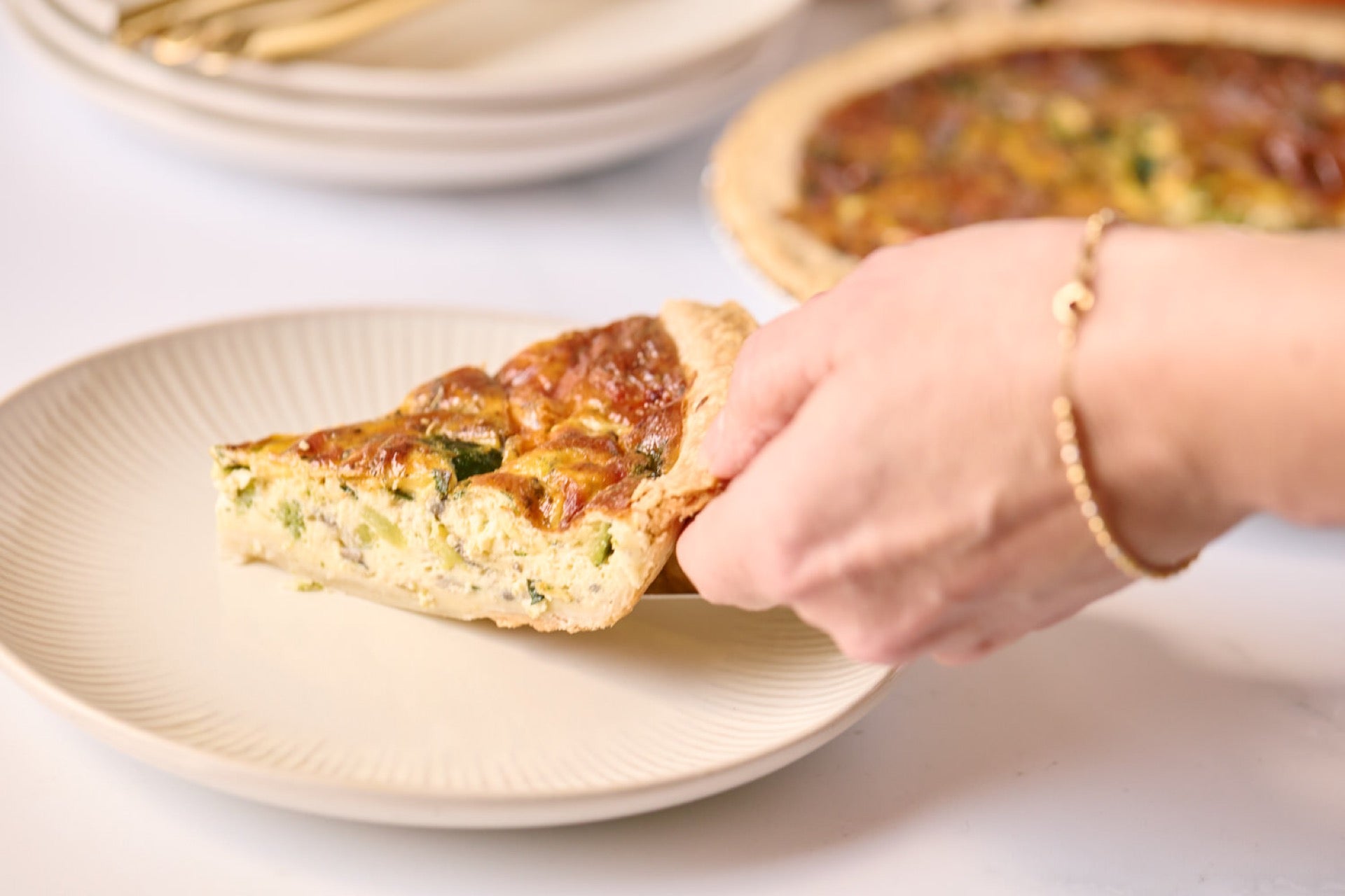 Broccoli Cheddar Quiche
