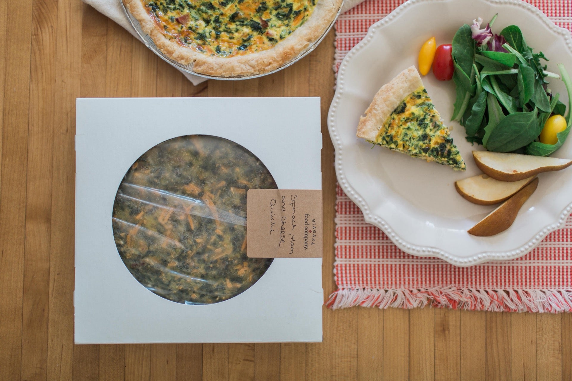 Spinach, Cheddar & Ham Quiche