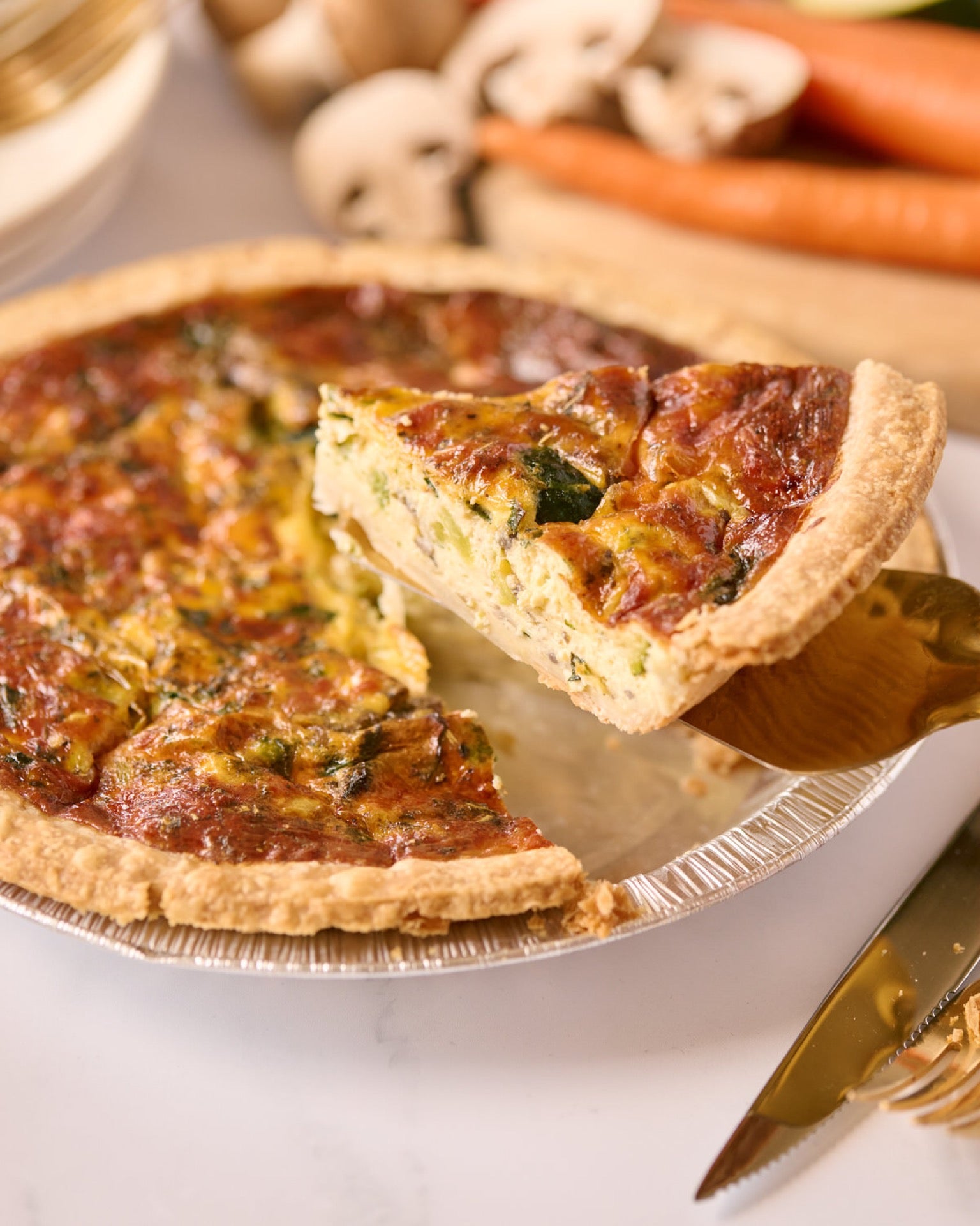 Broccoli Cheddar Quiche